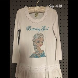 “Birthday Girl” Rhinestone Embellished Elsa Shirt